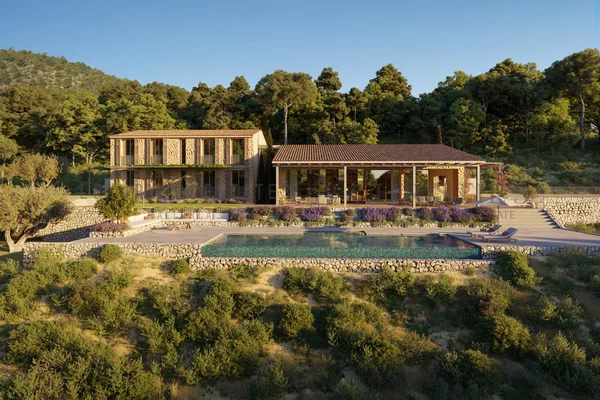 casa de campo de nueva construcción en bunyola con piscina 1