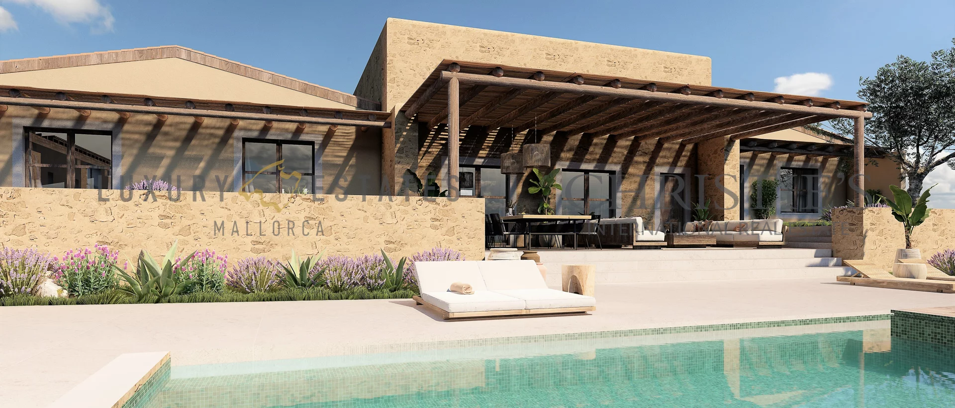 finca de nueva construcción en mallorca con piscina, construida en piedra natural, a los pies de la sierra de tramuntana 5