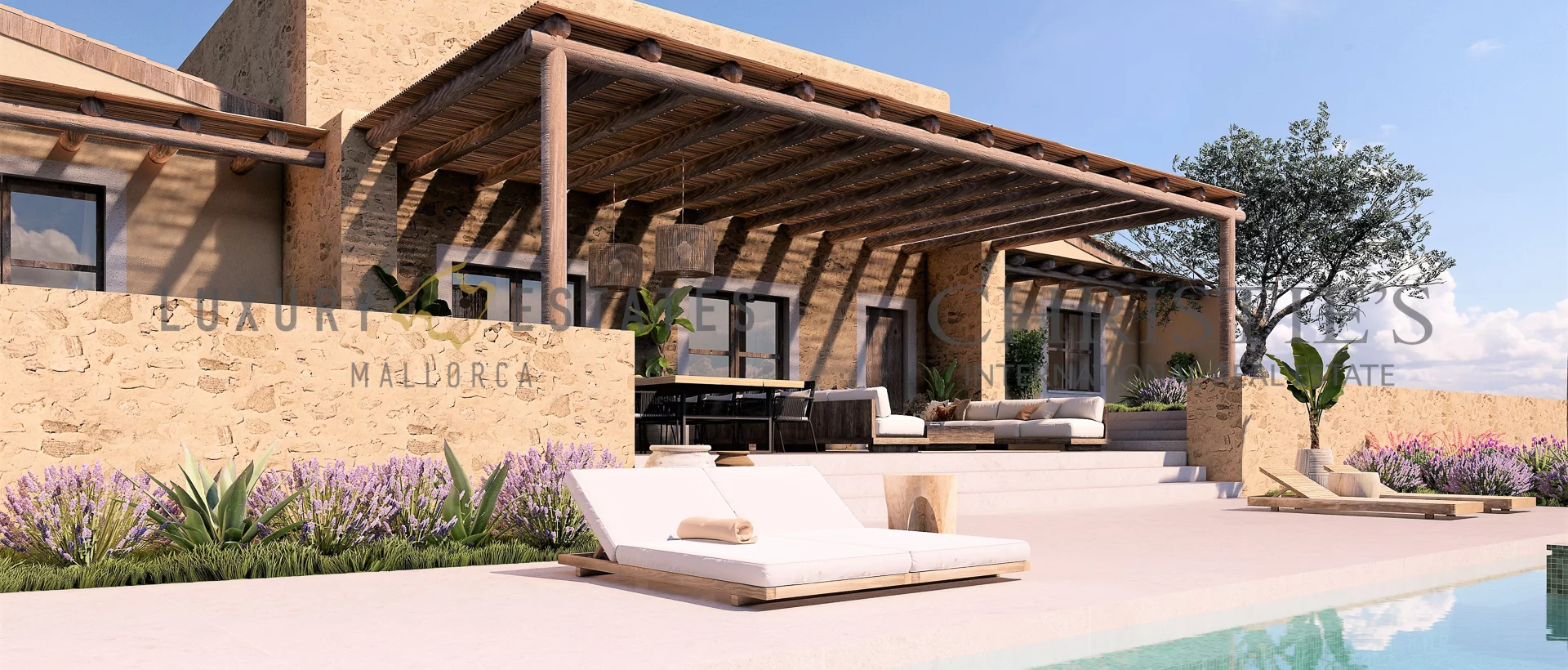 finca de nueva construcción en mallorca con piscina, construida en piedra natural, a los pies de la sierra de tramuntana 6