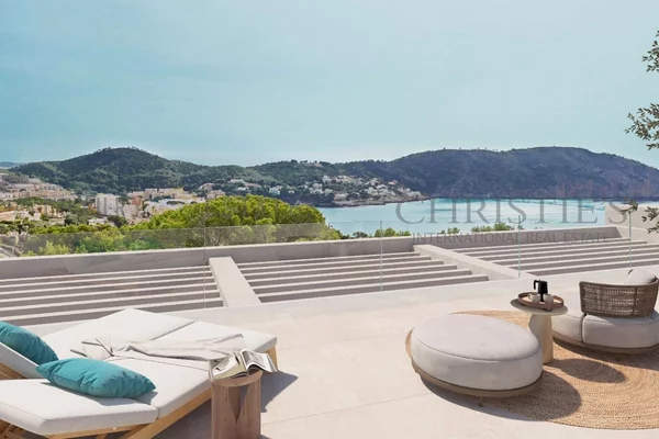 villa de lujo de nueva construcción en camp de mar con equipamiento de diseño y vistas al mar 1