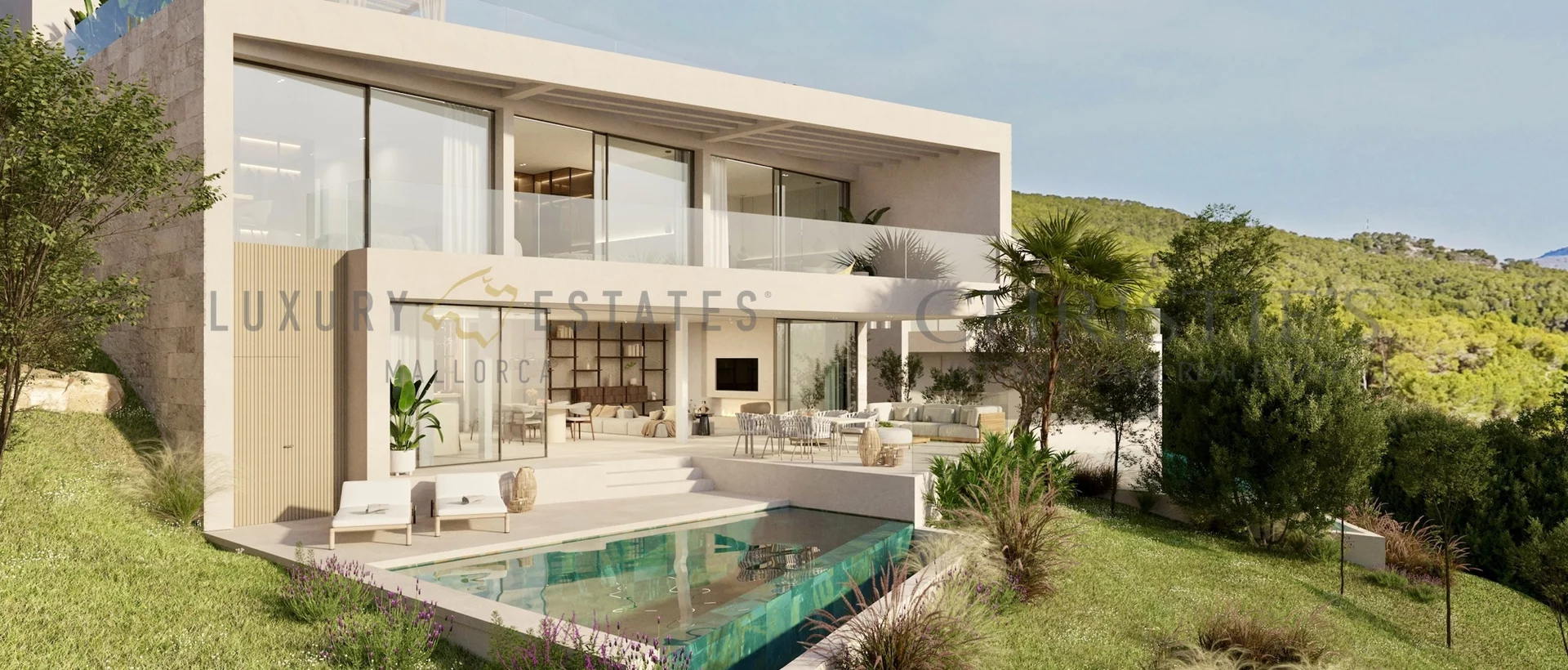 lujosa villa de nueva construcción en camp de mar con vistas al mar y piscina 1