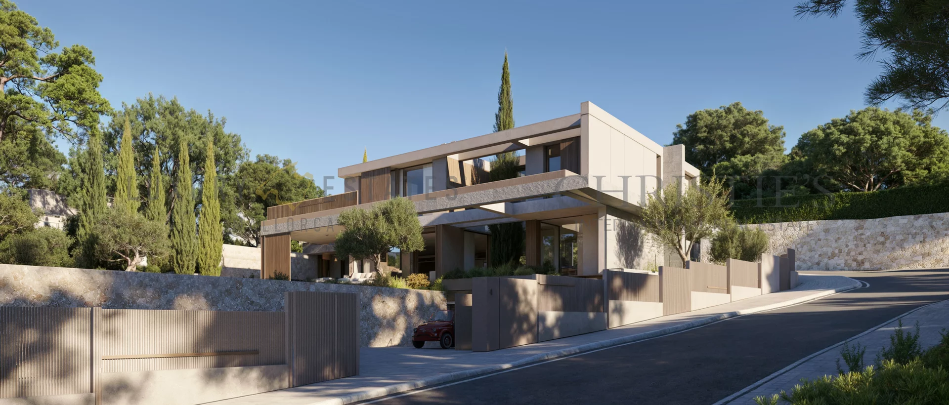 neubauvilla nahe der cala cap falcó mit pool und meerblick