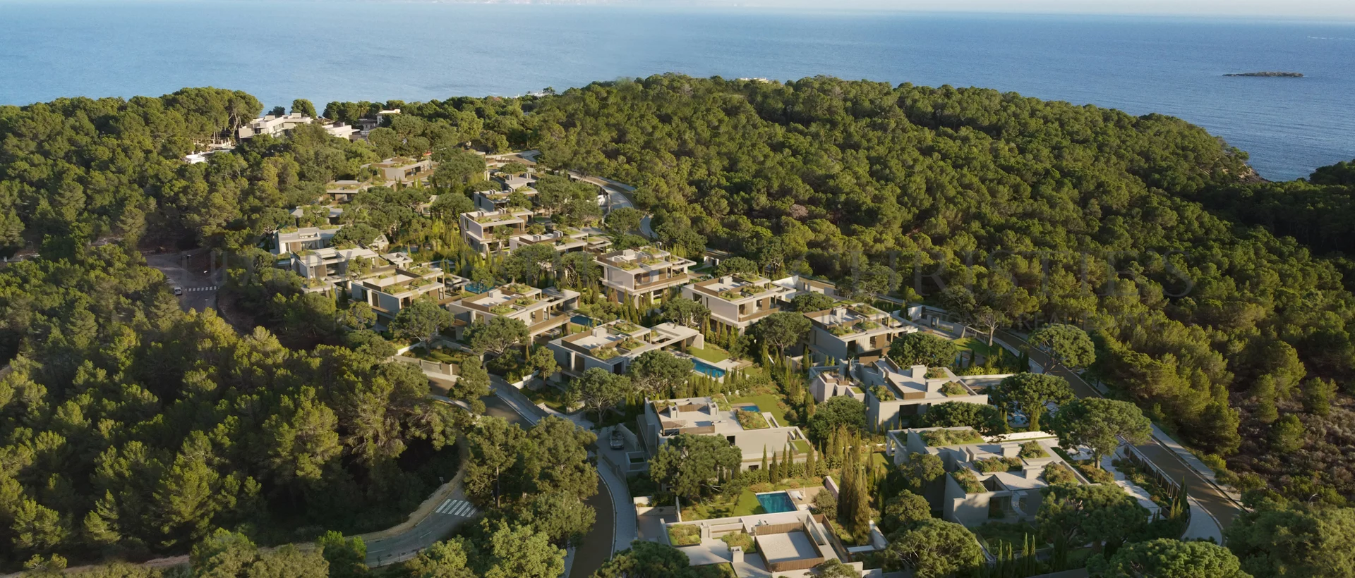 moderne neubauvilla in cala vinyas mit mediterranem garten und grossem pool