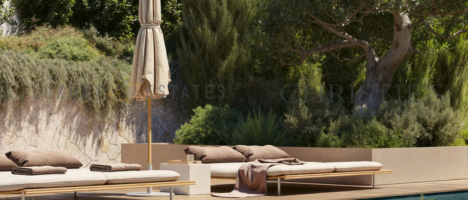 moderne neubauvilla in cala vinyas mit mediterranem garten und grossem pool