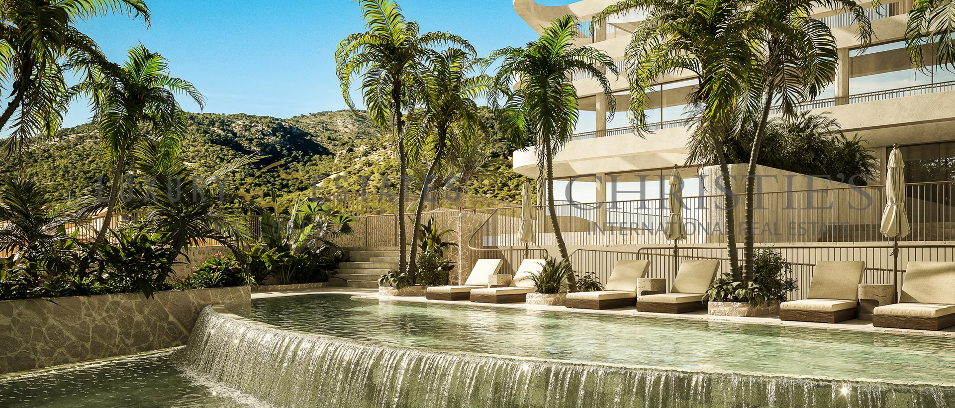 newly built modern apartment san augusti palma de mallorca community pool area 1