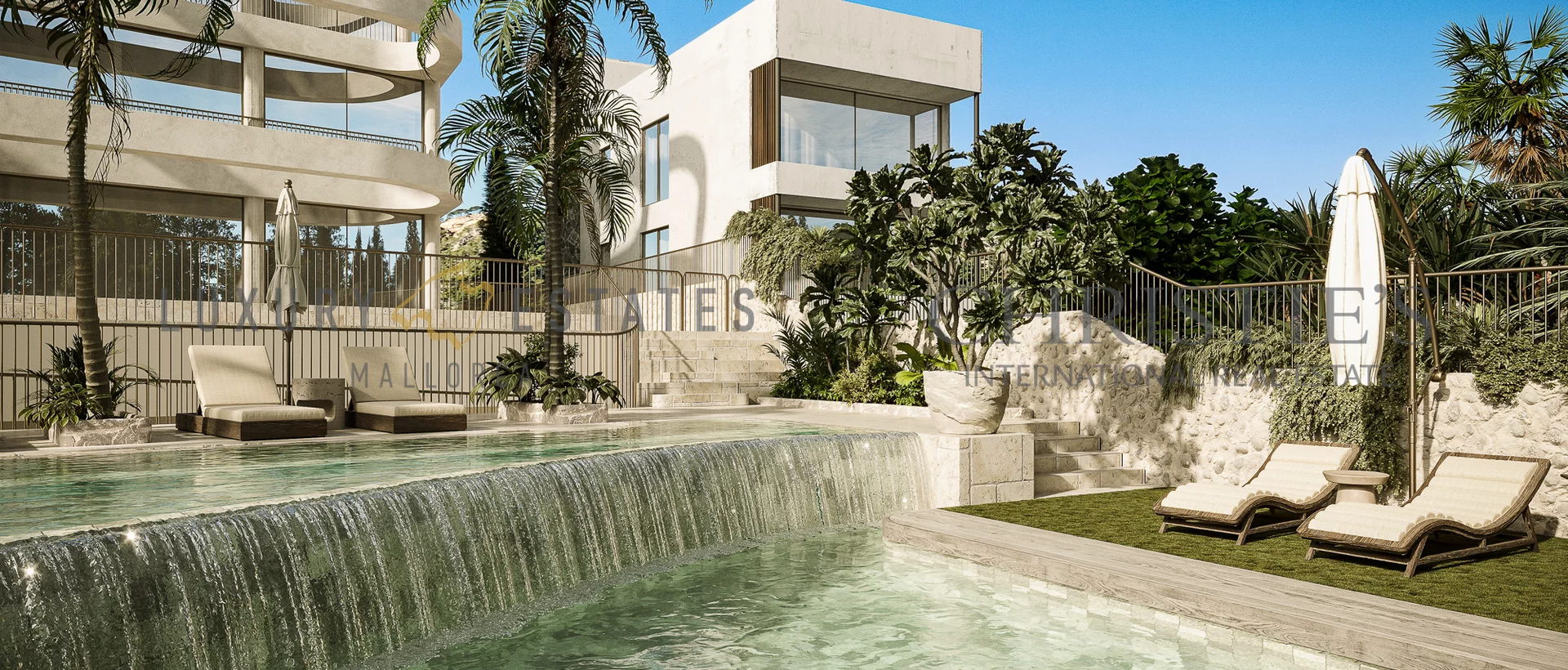 newly built modern apartment san augusti palma de mallorca community pool area 5