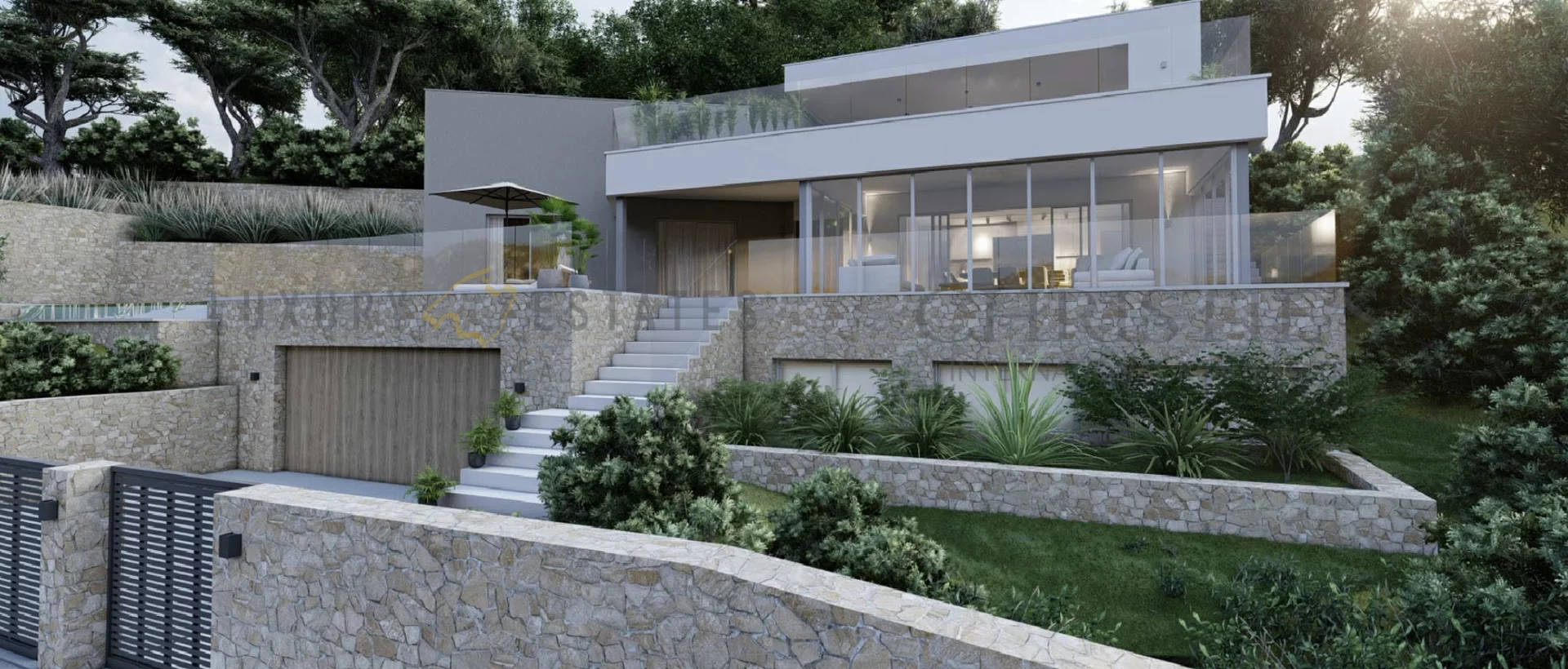 grundstück in sa coma bei bunyola mit projekt für moderne villa 1